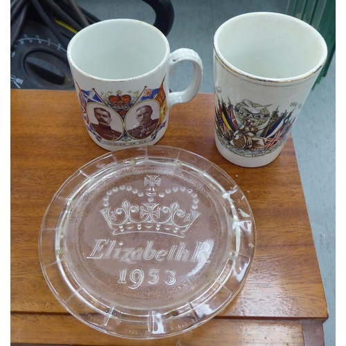 1 - Early 20thC and later ceramic and glass collectables: to include a commemorative china beaker; three... 