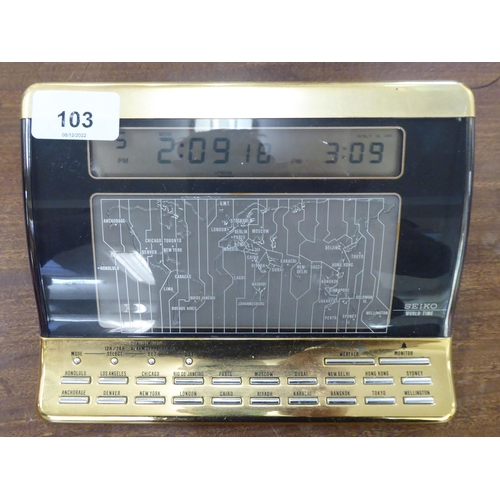 103 - A Seiko World Time desktop clock 