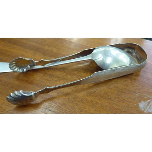 12 - White metal and other flatware: to include fiddle pattern dessert spoons 