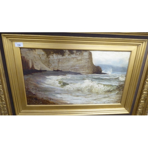 156 - Colin Hunter - 'Back safely under the White Cliffs'  oil on canvas  bears a signature ... 