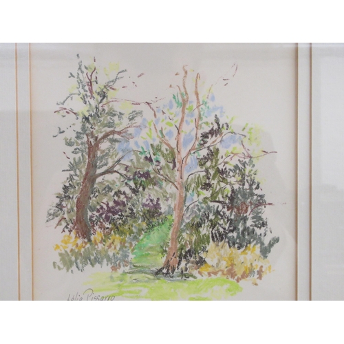 167 - Lelia Pissarro - 'Kew Garden Avec David'  mixed media  bears a pencil signature  6.5