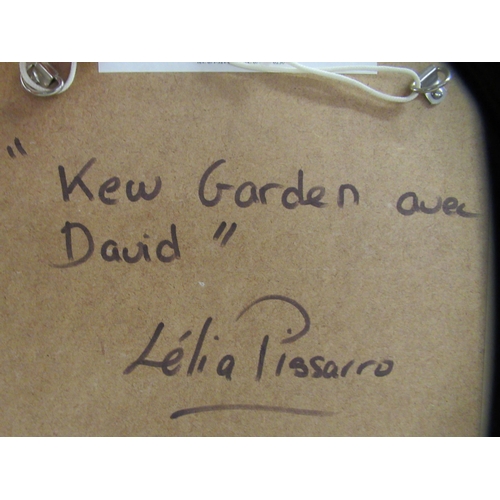 167 - Lelia Pissarro - 'Kew Garden Avec David'  mixed media  bears a pencil signature  6.5