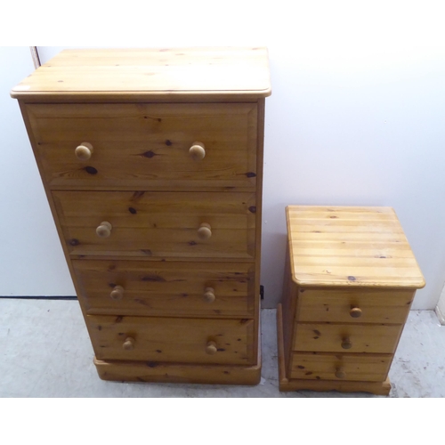 168 - A modern pine four drawer dressing chest, on a plinth  48