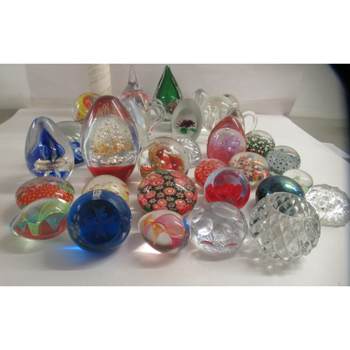 19 - Glass, ornaments and paperweights: to include an Isle of Wight glass cylindrical vase  5