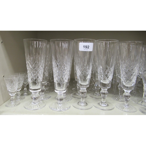 192 - Glassware: to include a set of twenty Stuart Crystal Champagne flutes