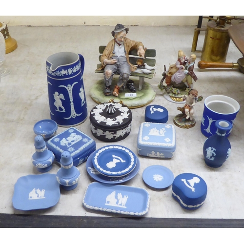 198 - Ceramics: to include a Naples porcelain figure, a tramp on a bench  9