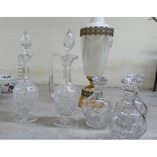 201 - Glassware: to include a pair of Stuart Crystal, ewer design decanters and stoppers  16