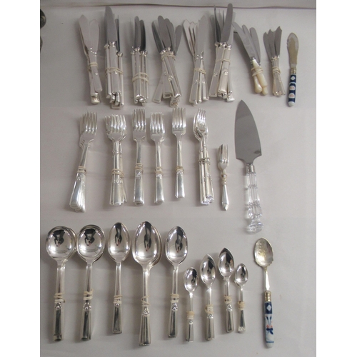 202 - Silver plated cutlery and flatware: to include Walker & Hall