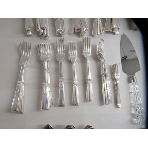 202 - Silver plated cutlery and flatware: to include Walker & Hall