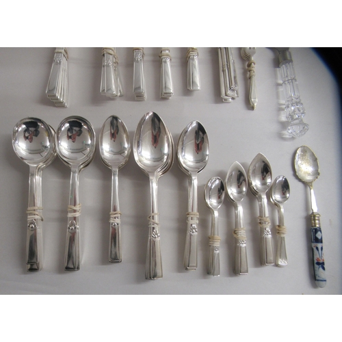 202 - Silver plated cutlery and flatware: to include Walker & Hall