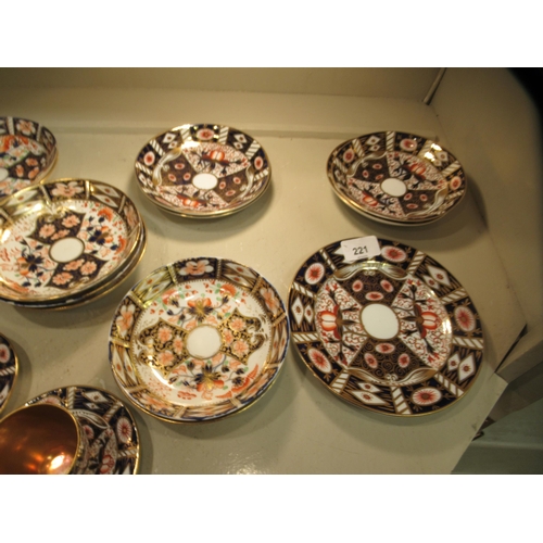 221 - 19thC ceramics: to include Derby Imari pattern china coffee cans and saucers