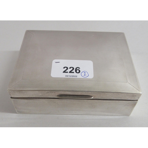 226 - Silver collectables: to include a cigarette box with an engine turned, hinged lid  Birmingham m... 