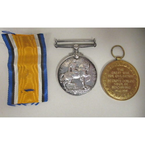 255 - A Great War 1914-18 British War medal and ribbon, inscribed A/L/epl. AM Hagart SARSCRE; and a Victor... 