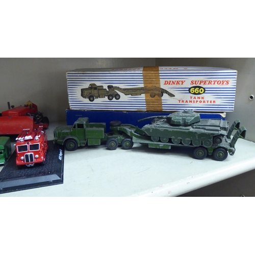 268 - Dinky Supertoy and other diecast model vehicles: to include Blaw Knox Bulldozer; a tank transporter,... 