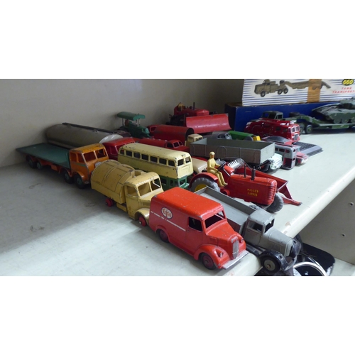 268 - Dinky Supertoy and other diecast model vehicles: to include Blaw Knox Bulldozer; a tank transporter,... 