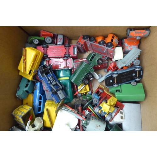 268 - Dinky Supertoy and other diecast model vehicles: to include Blaw Knox Bulldozer; a tank transporter,... 