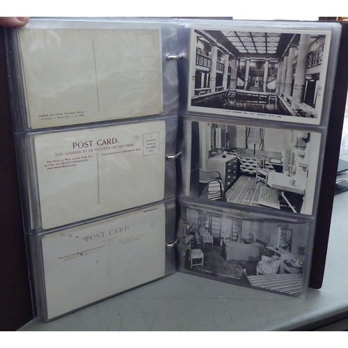 272 - Two albums containing uncollated postcards: to include steam liners, seaside towns and Scottish exam... 