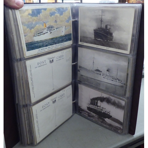 272 - Two albums containing uncollated postcards: to include steam liners, seaside towns and Scottish exam... 