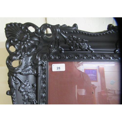 28 - A modern black painted antique inspired moulded frame  27