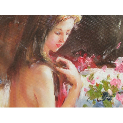 304 - Vladimir Petrov - a posing nude  oil on canvas  bears a signature  15