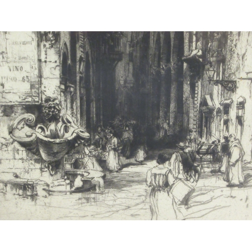 308 - Hedley Fitton - a study of Florence  etching  bears a pencil signature  15