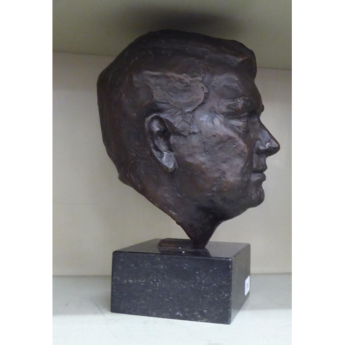 330 - LS - a cast bronze head of a gentleman  bears initials & dated '82  3/3 Burleighfield Foundry ma... 