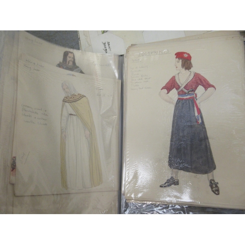 378 - Artwork relating to Margaret Grace Thompson - theatrical costume studies with supporting letters fro... 