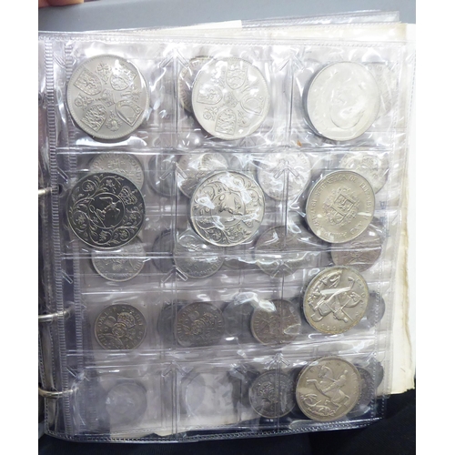 388 - Uncollated British pre-decimal coins: to include two George V crowns 