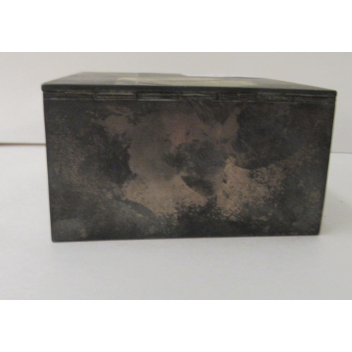 391 - An RAF officers mess silver coloured metal cigarette box  stamped 925  4