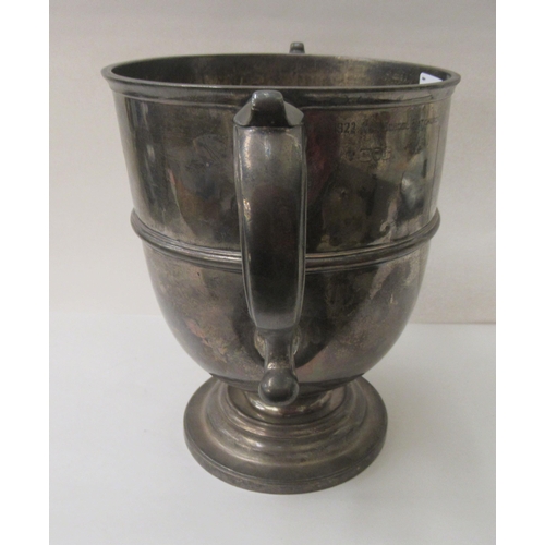 400 - A silver twin handled pedestal trophy  engraved 'No.1 Group Royal Air Force Team Racers Winner'  Lon... 