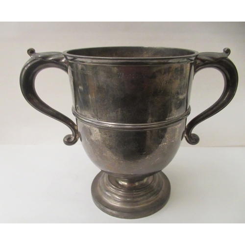 400 - A silver twin handled pedestal trophy  engraved 'No.1 Group Royal Air Force Team Racers Winner'  Lon... 