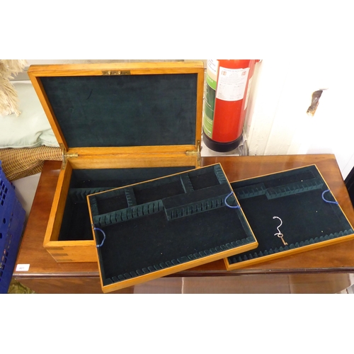 408 - A late Victorian brass inlaid canteen box with a hinged lid, enclosing a tray fitted interior  ... 