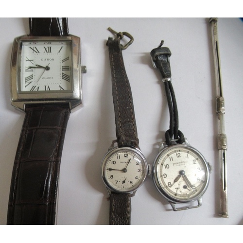 47 - Watches and silver items: to include a chainmail purse and a gold plated stainless steel cased Enica... 