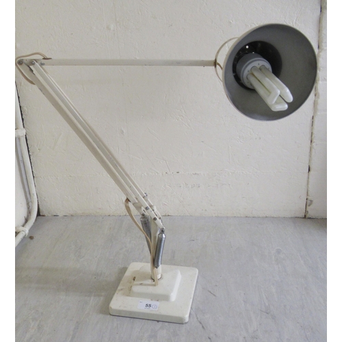 55 - A vintage white painted Anglepoise lamp  impressed Made in England by Herbert Terry & Sons Ltd, ... 