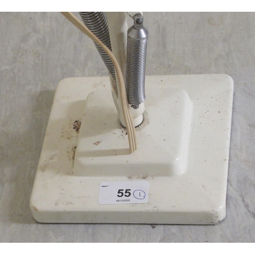 55 - A vintage white painted Anglepoise lamp  impressed Made in England by Herbert Terry & Sons Ltd, ... 