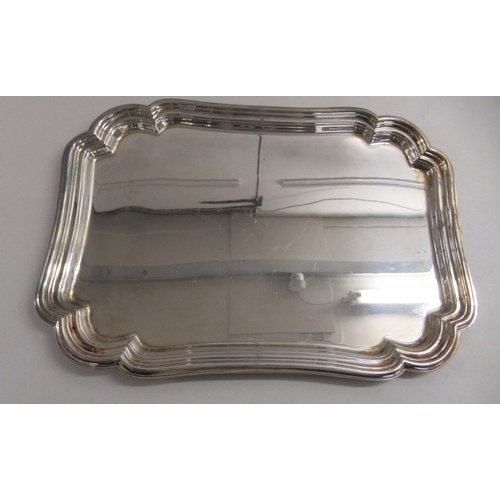 9 - Silver plated tableware: to include a rectangular piecrust bordered tray  11