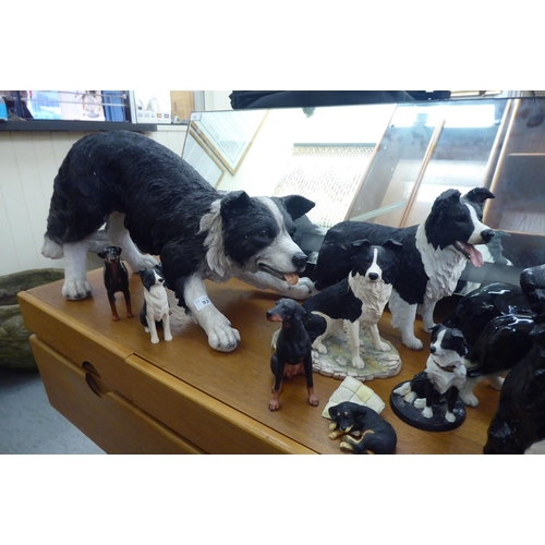 93 - Dog themed ornaments and collectables: to include a composition model, a Border Collie  12