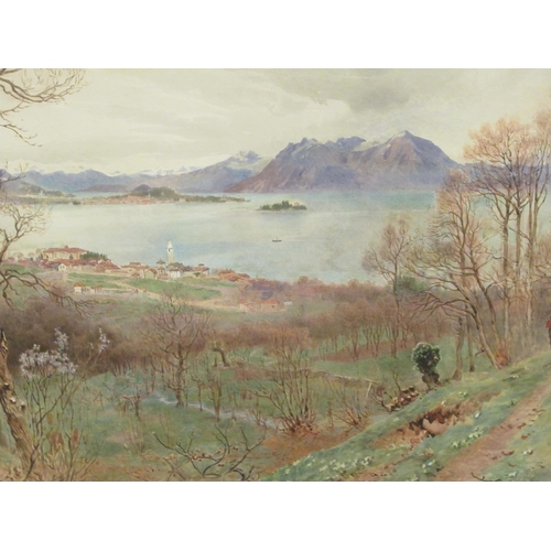 329 - Harry Goodwin - 'Baveno' and 'Lake Maggiore'  watercolours  one bearing a signature, the o... 