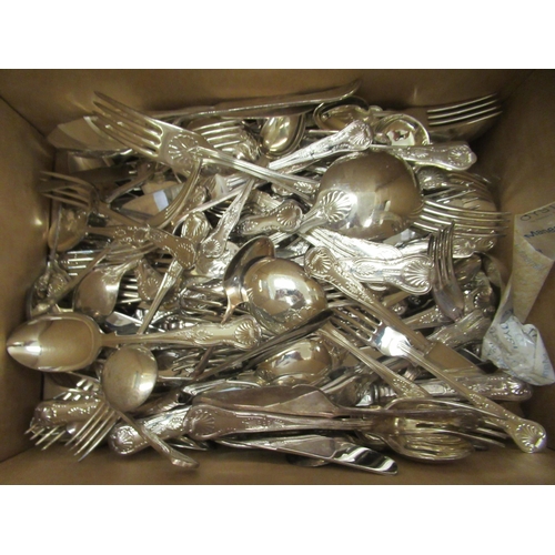 380 - Silver plated cutlery and flatware, mostly Kings pattern