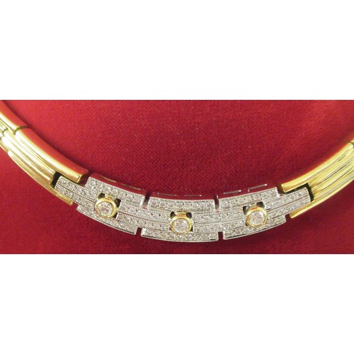 320 - A bespoke 18ct gold suite of jewellery, set with brilliant cut diamonds of various sizes, comprising... 