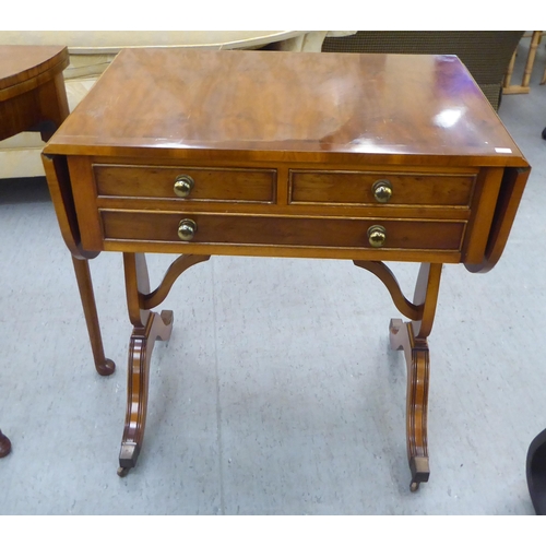 283 - Small furniture: to include a 1930s walnut demi-lune card table with a foldover top, raised on turne... 