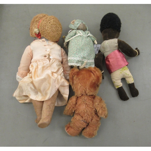 303 - Dolls and Teddy bears: to include a black felt example  15