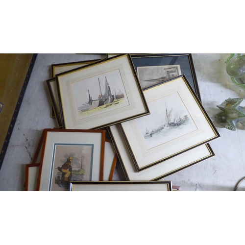 312 - Framed pictures: to include a prospect of Newark Castle  8.5