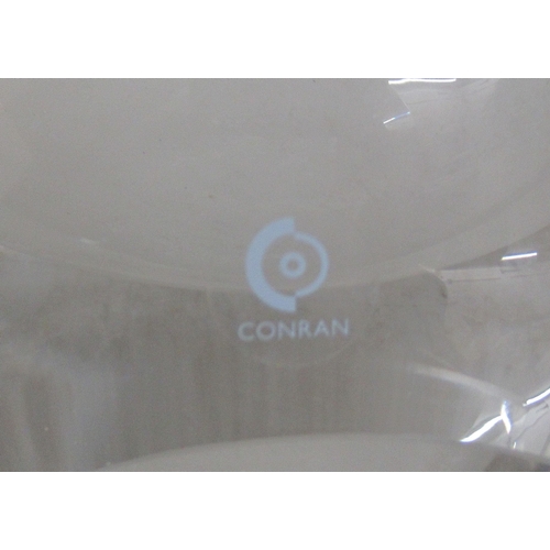 48 - A part frosted/part clear bowl light shade  bears a label 'Conron'  6