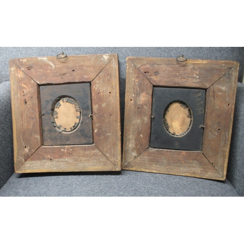 52 - Two portrait miniatures, depicting a man and woman wearing period costume  3