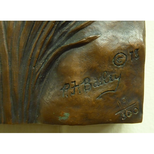 59 - After PJ Bailey - a  bronzed effect composition plaque of an elephant group  Limited Edition 19/300 ... 