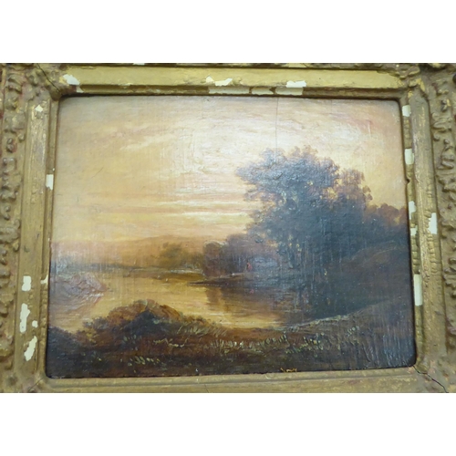 63 - A pair of Victorian riverscapes with lone figures  oil on panels  5.5