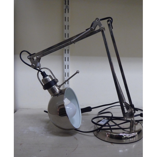 102 - A modern stainless steel Anglepoise type table lamp