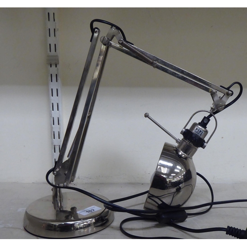 102 - A modern stainless steel Anglepoise type table lamp