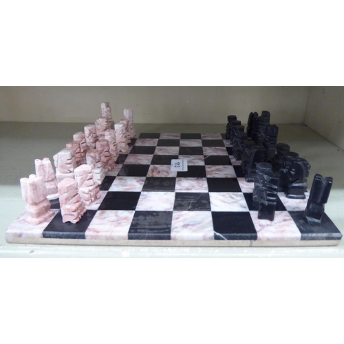 113 - A marble chess set  the board 11